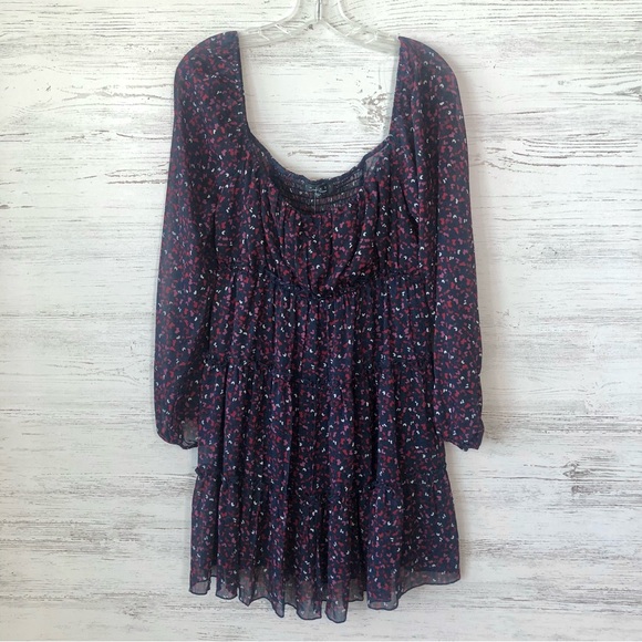 NWT TRIXXI Francesca’s Emma Square Neck Long Sleeve Baby Doll Ruffle Dress L - Picture 5 of 12